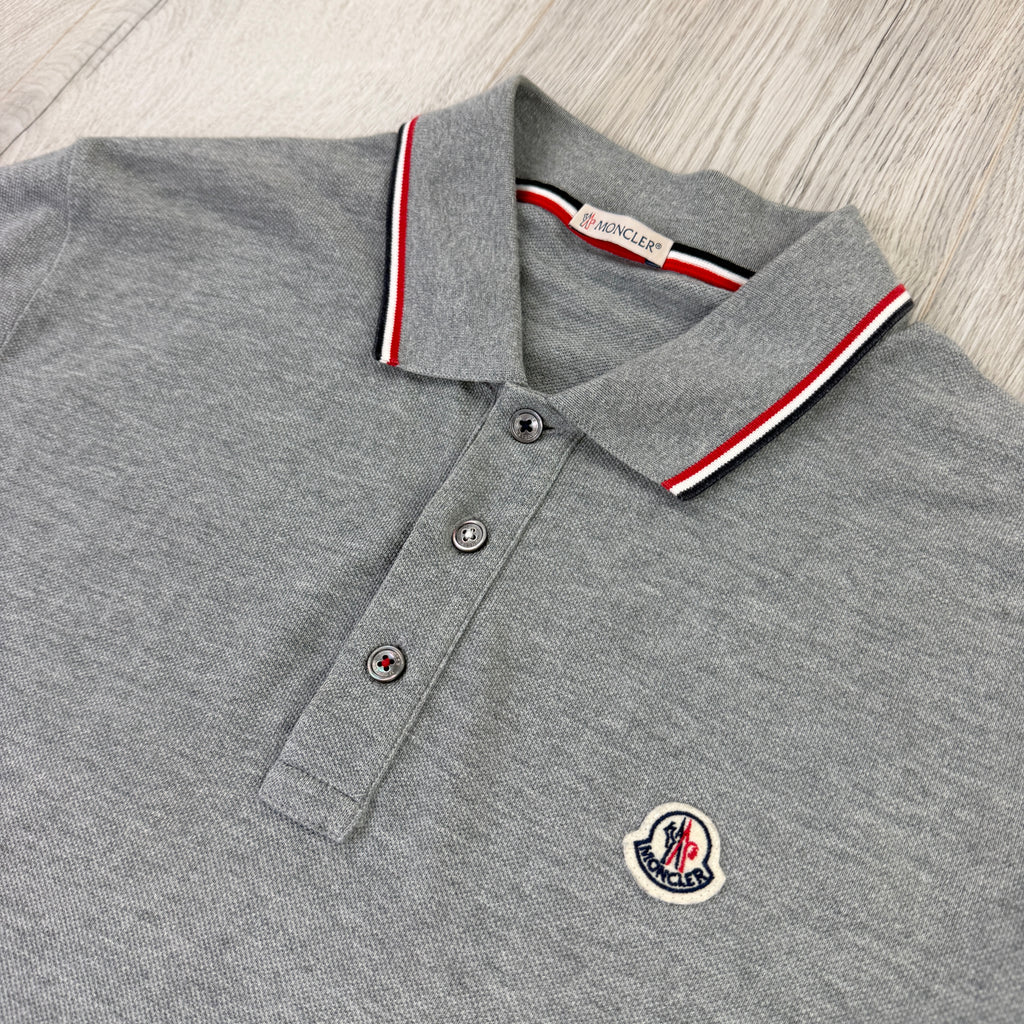 Moncler Men’s Grey Polo Shirt - Large Slim