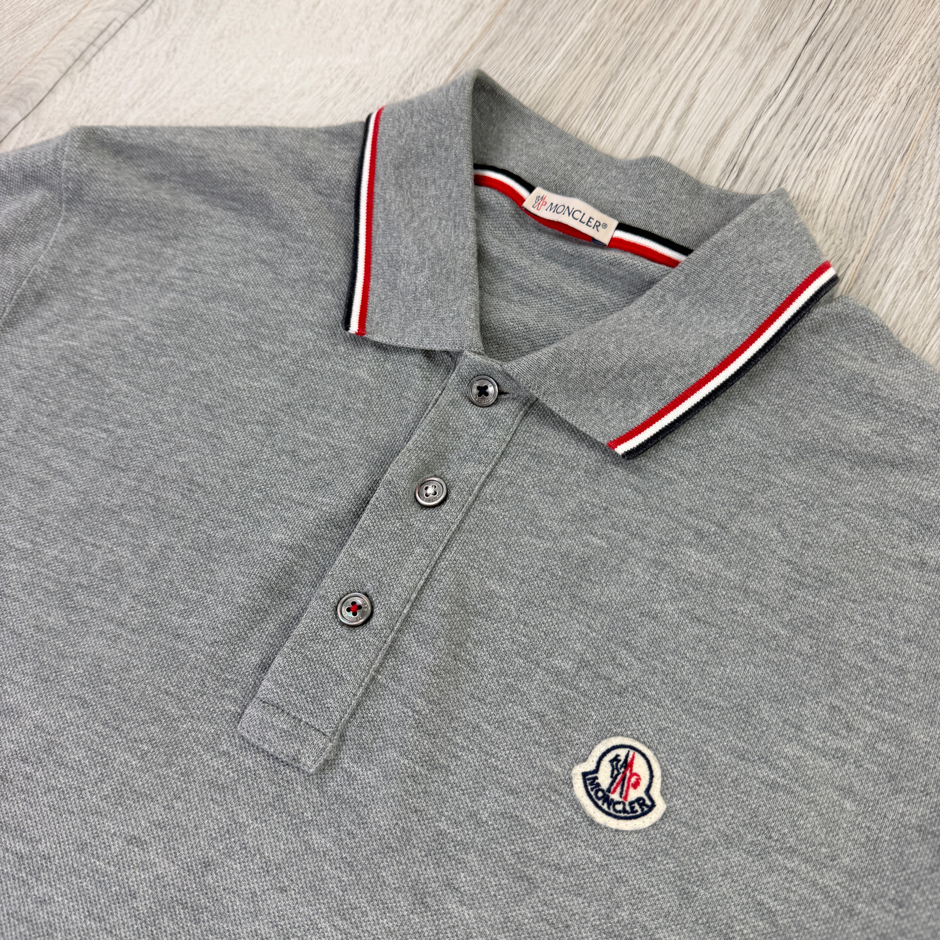 Moncler Men’s Grey Polo Shirt - Large Slim