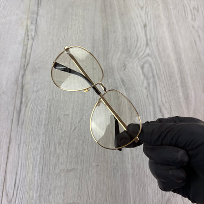 Gucci Men’s Gold Clear Frames