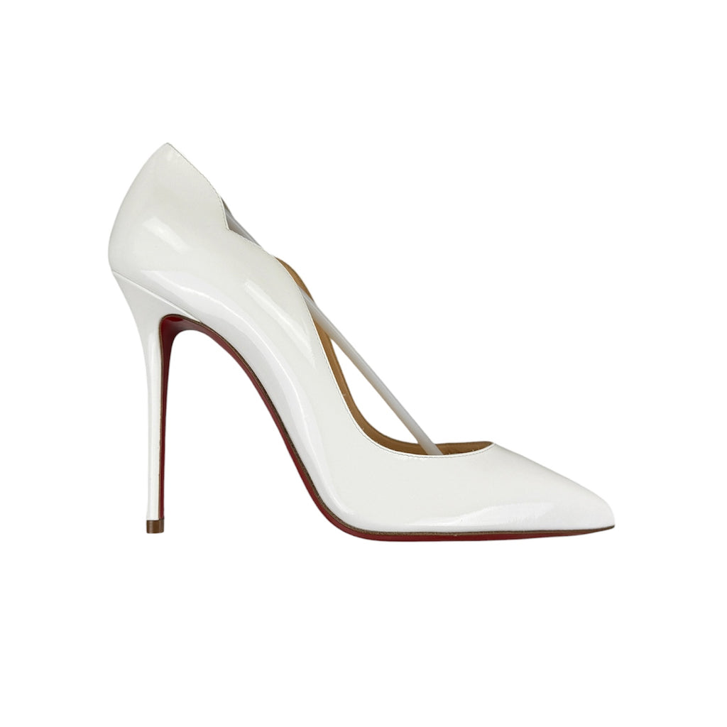 Christian Louboutin Women’s White Kate 120 Patent Leather Pumps