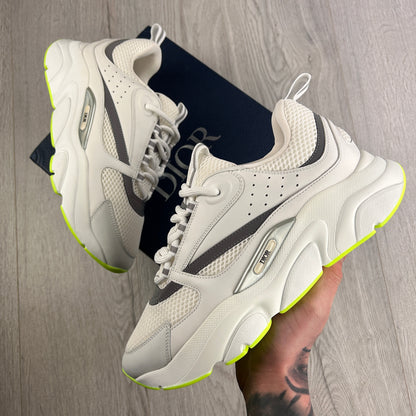 Dior B22 White & Fluo Green Bottom Runners - 43 (Fit Uk 8.5)