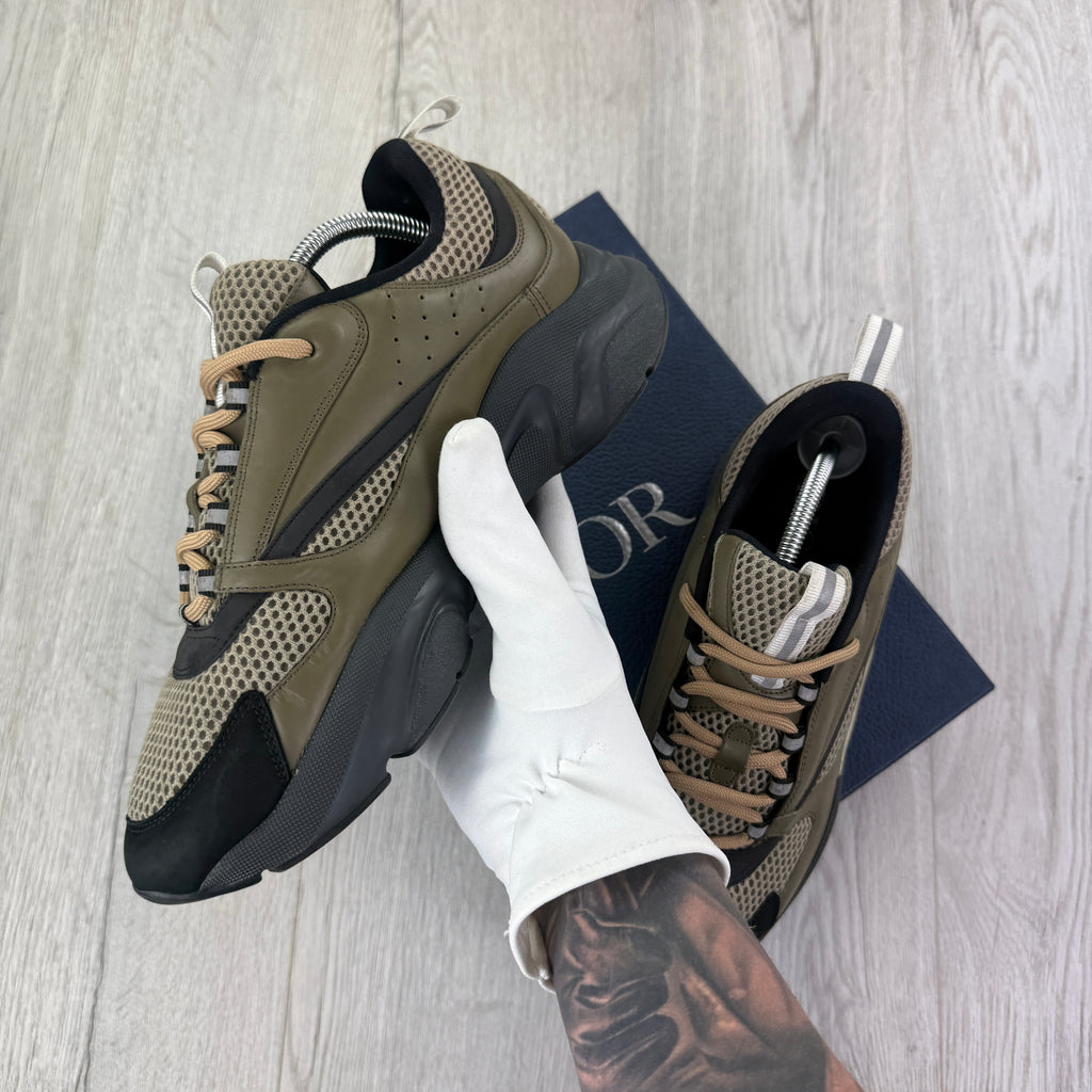 Dior B22 Men’s Khaki Grey Runners - 43 (Fit 8/8.5)