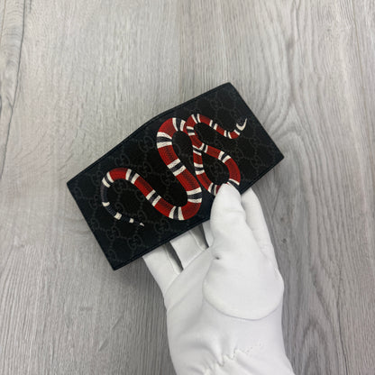 Gucci Men’s Black GG Supreme Kingsnake Wallet