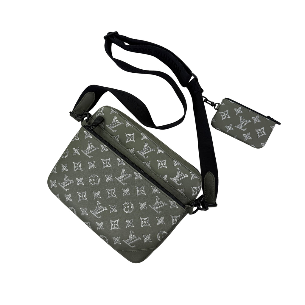 Louis Vuitton Men’s Olive / Khaki Monogram Trio Messenger Bag