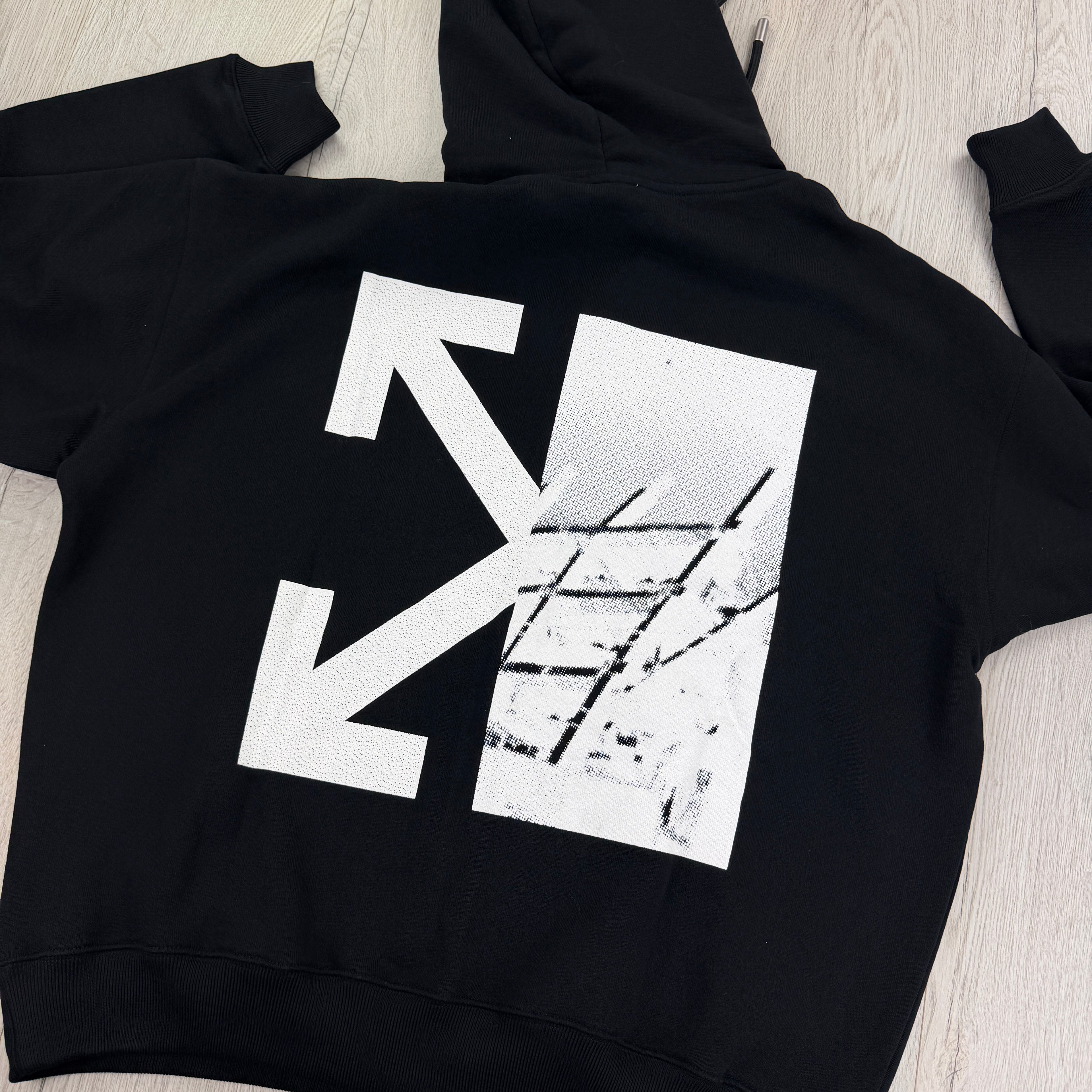 Off White Men’s Zip-up Black Hoodie - Medium