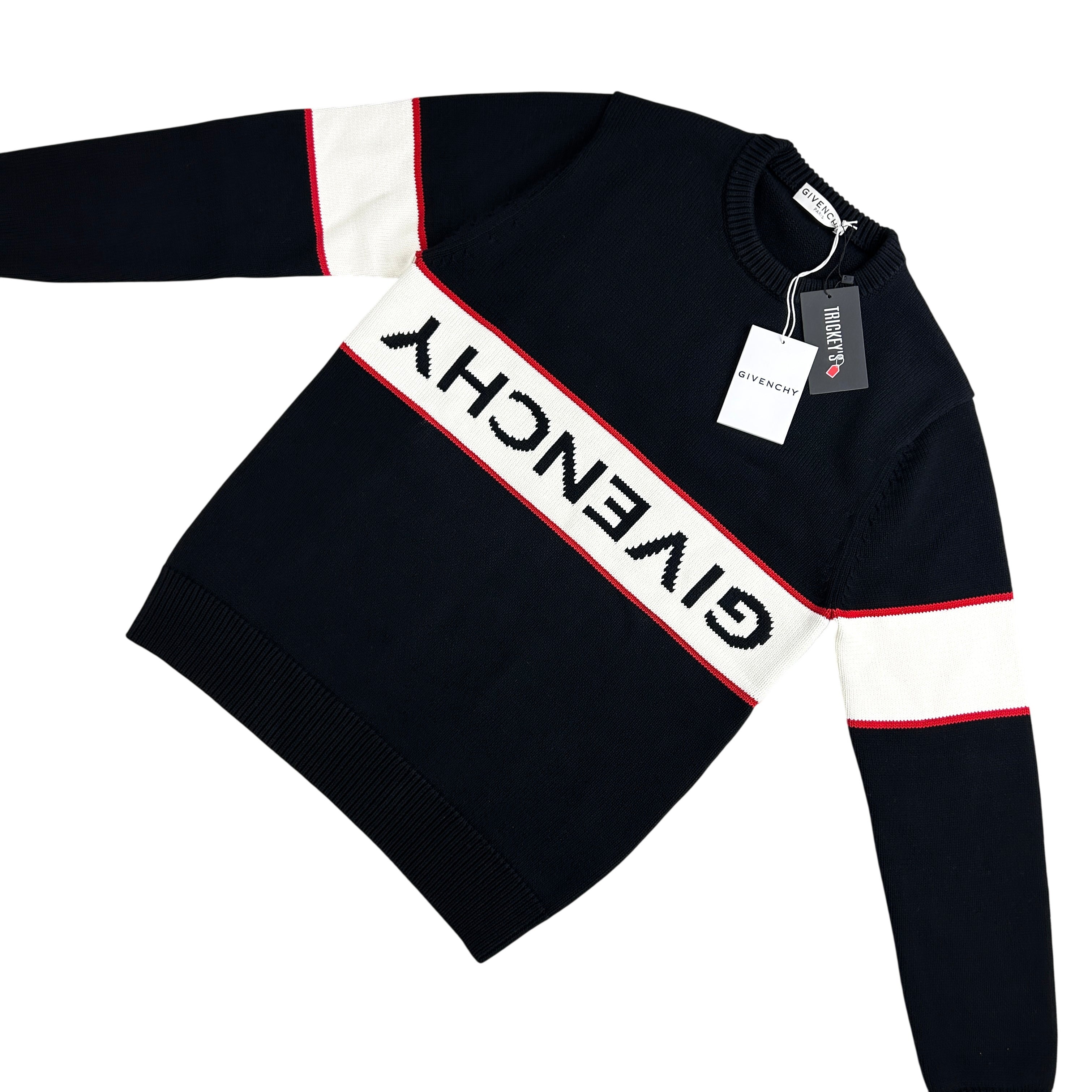 Givenchy Men’s Black Knitted Crewneck With Upside Down Logo