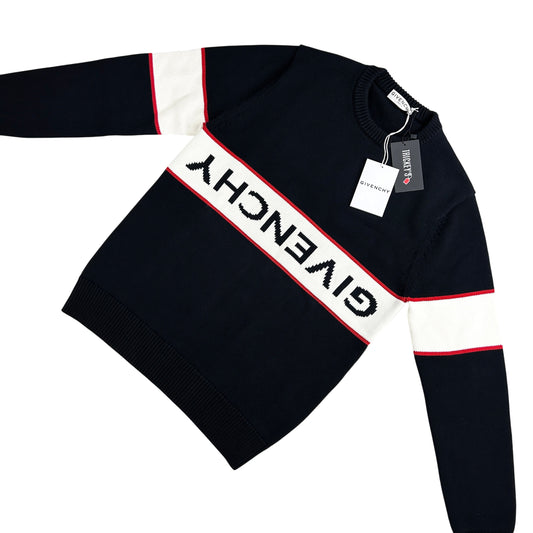 Givenchy Men’s Black Knitted Crewneck With Upside Down Logo