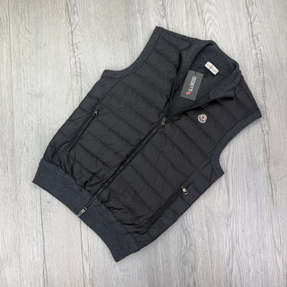 Moncler Men’s Dark Grey Padded / Knitted Gilet - Small