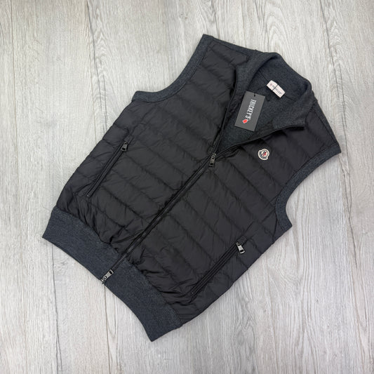 Moncler Men’s Dark Grey Padded / Knitted Gilet - Small