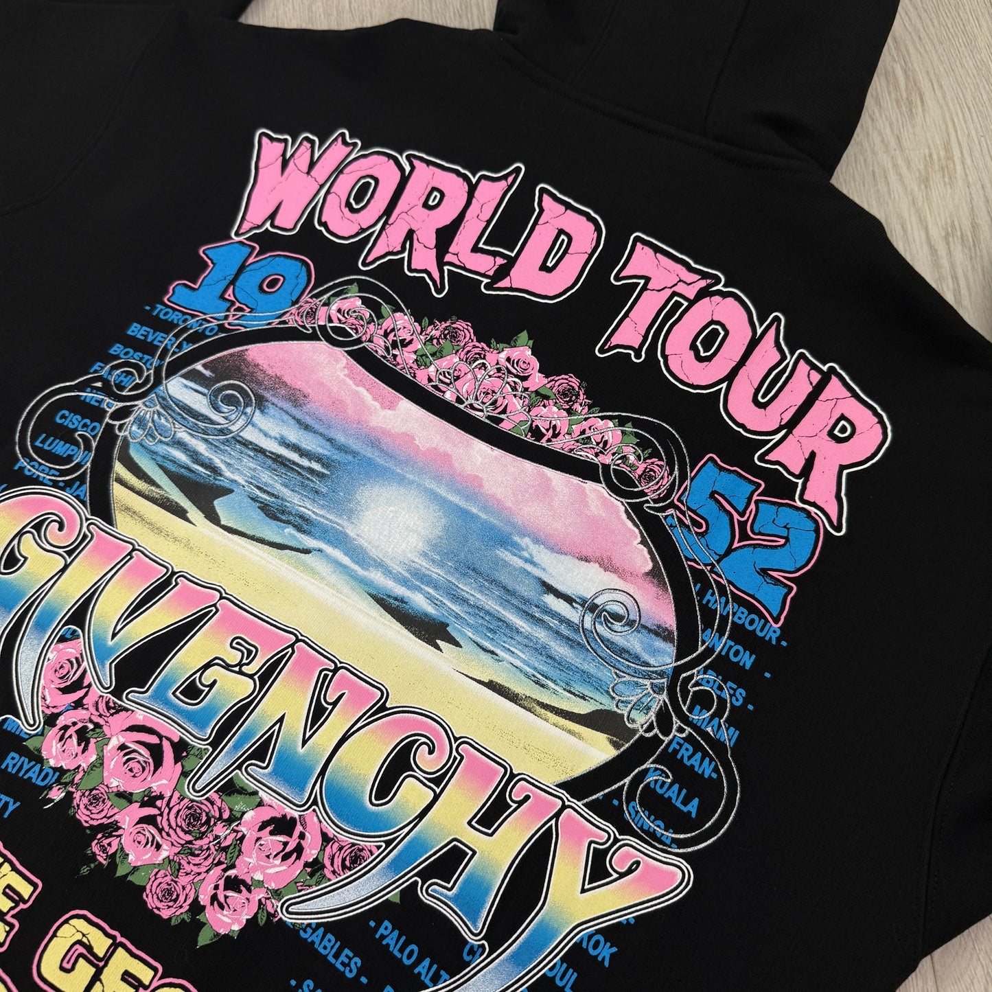 Givenchy Men’s Black Zip-up World Tour Hoodie