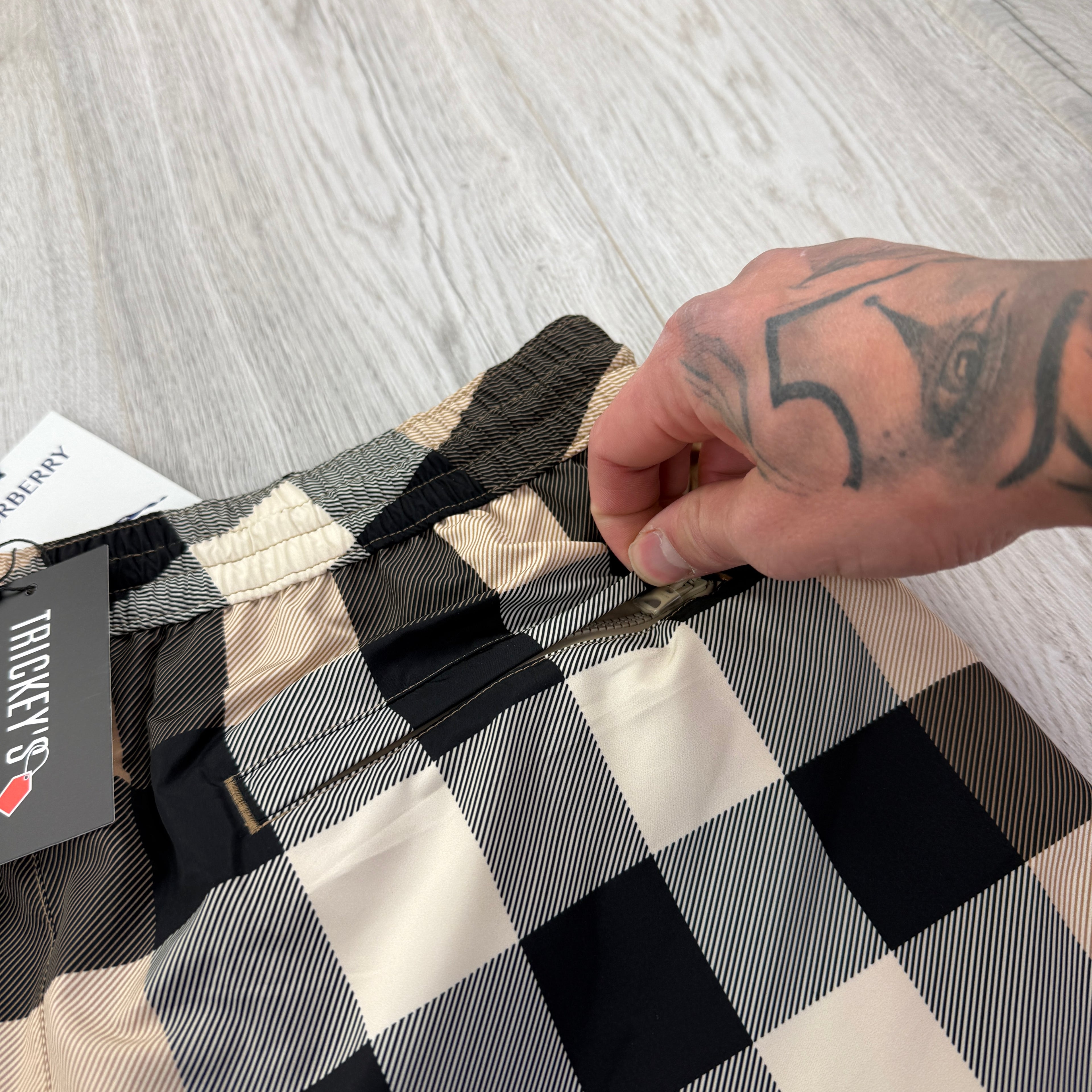 Burberry Men’s Check Drawcord Swim Shorts