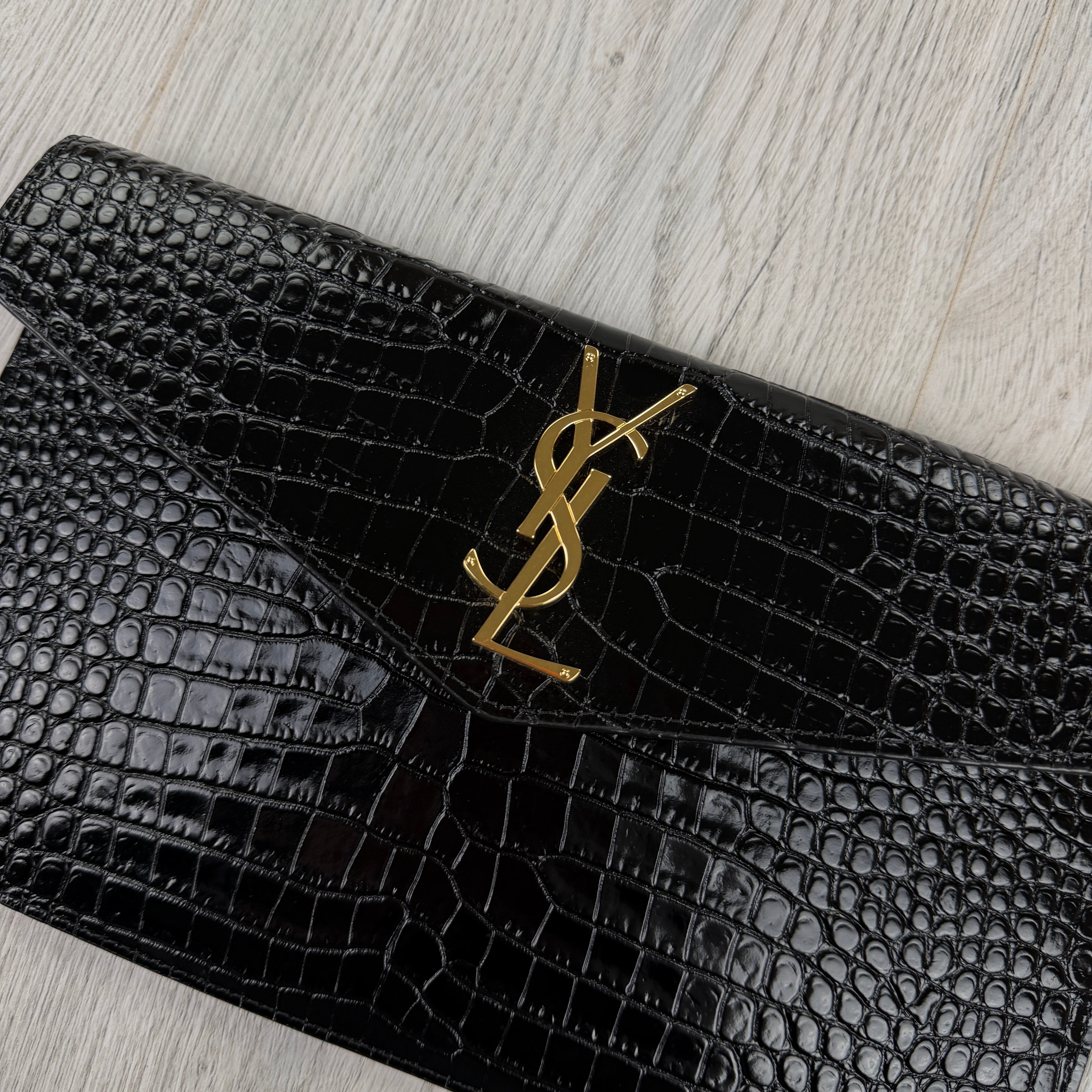 Saint Laurent Women’s Black Crock Clutch Bag