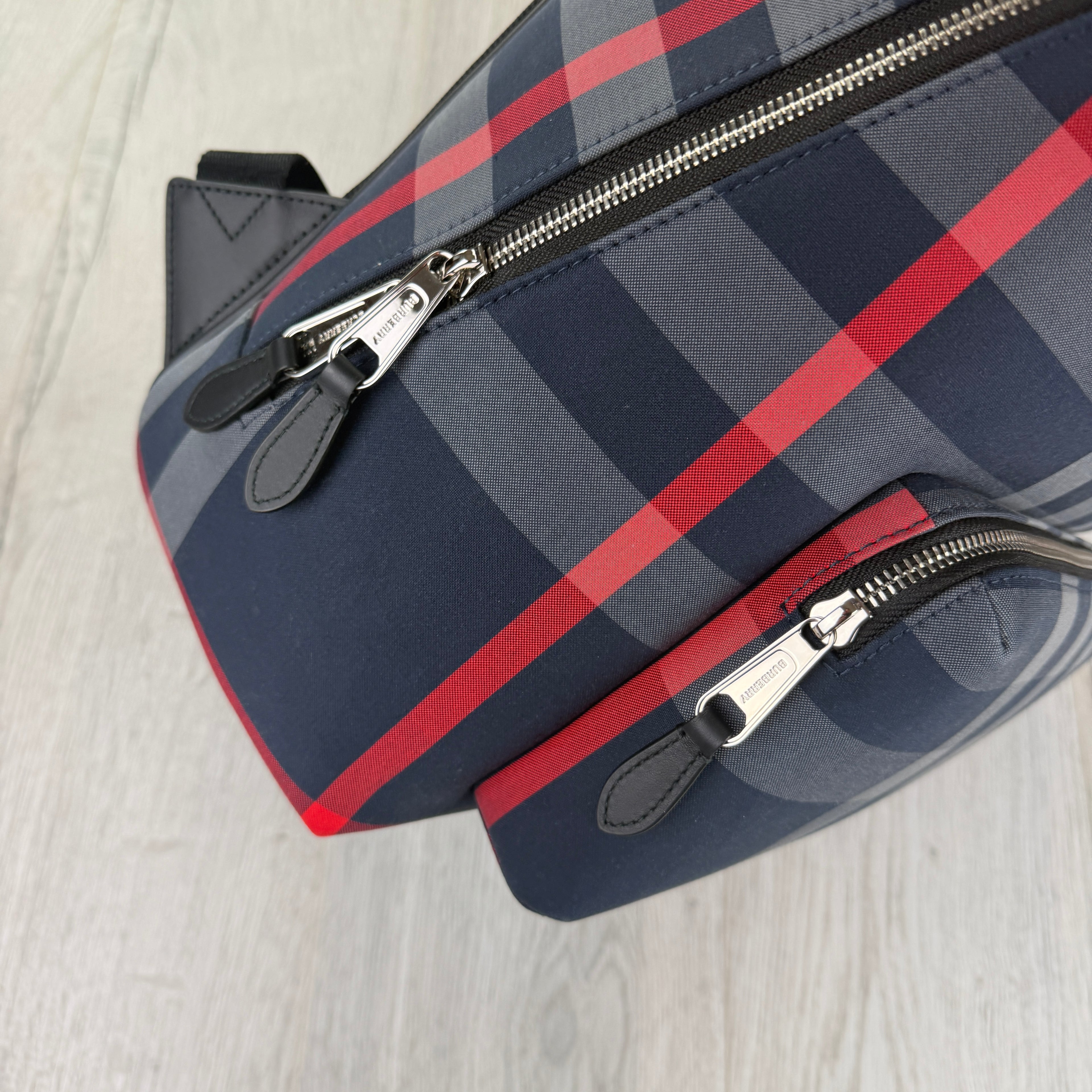 Burberry Men’s Navy Check Print Backpack