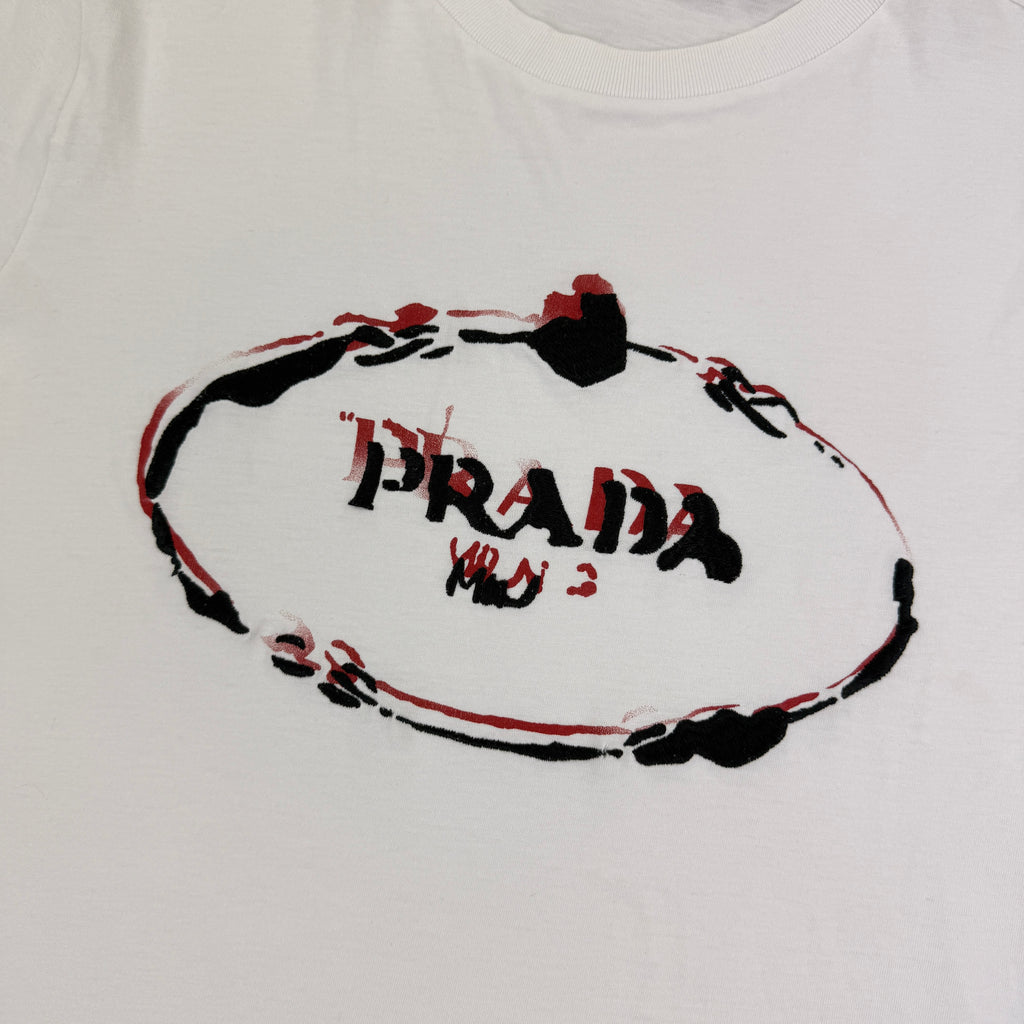 Prada Men’s White T-shirt - Small Slim