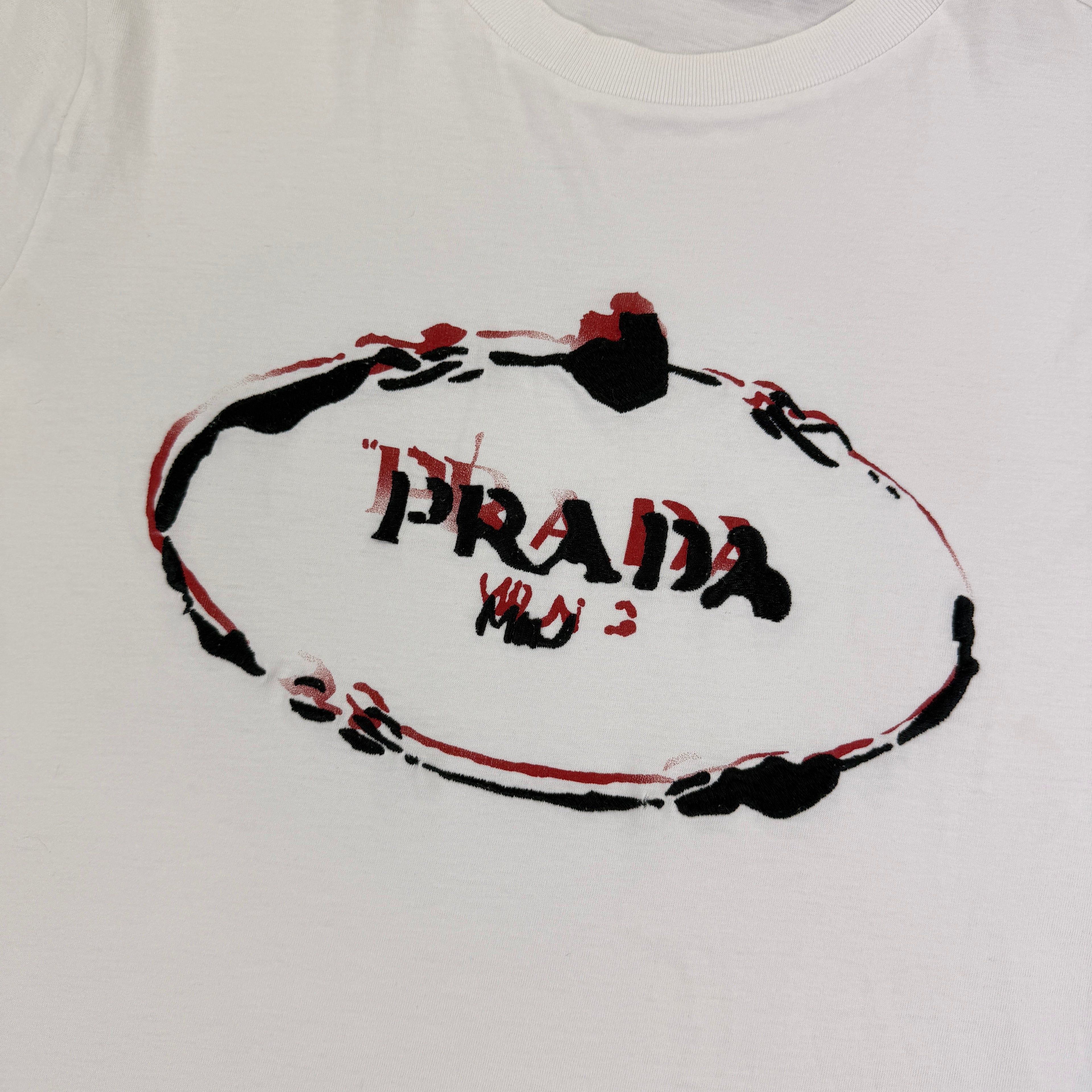 Prada Men’s White T-shirt - Small Slim