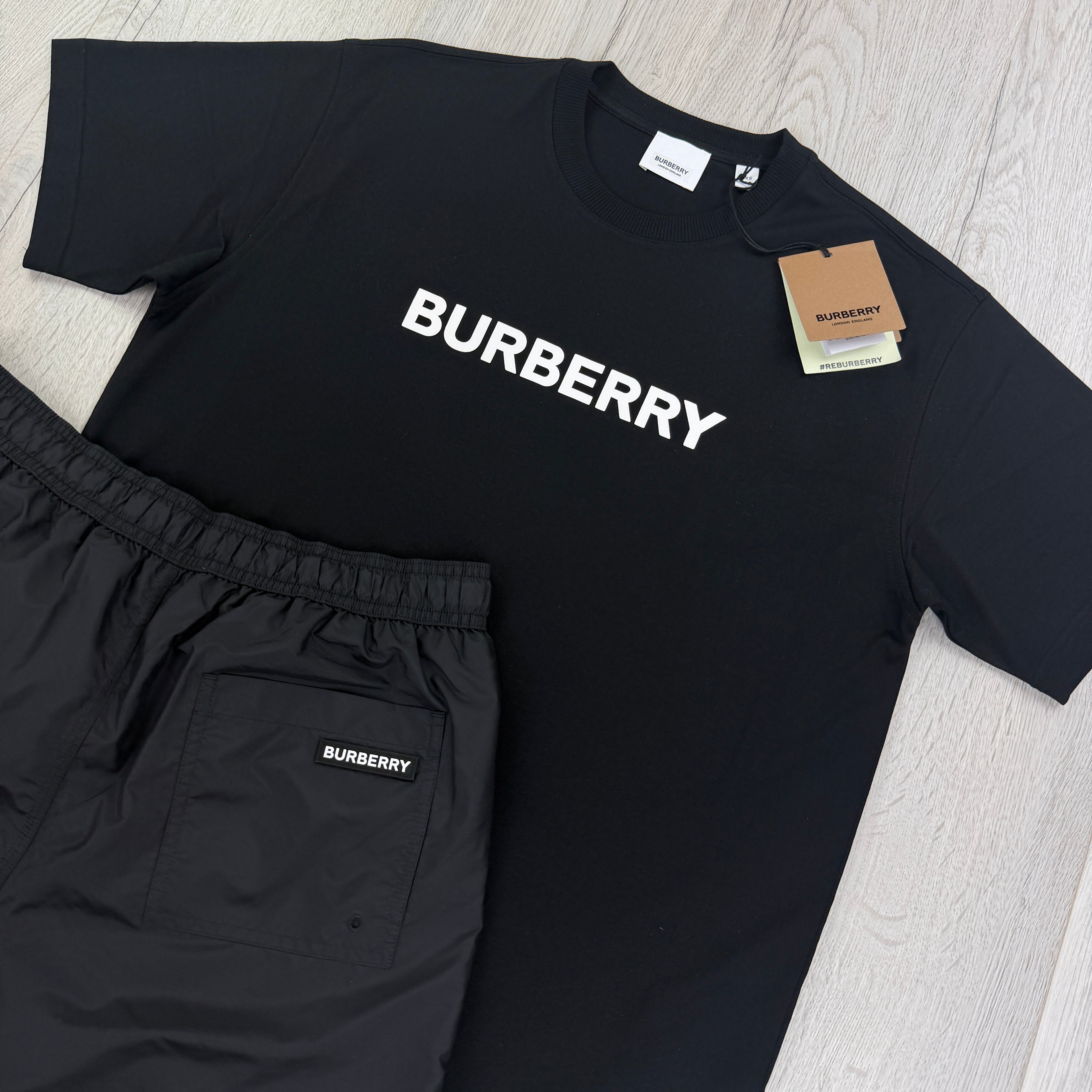 Burberry Men’s Black T-shirt & Shorts Set