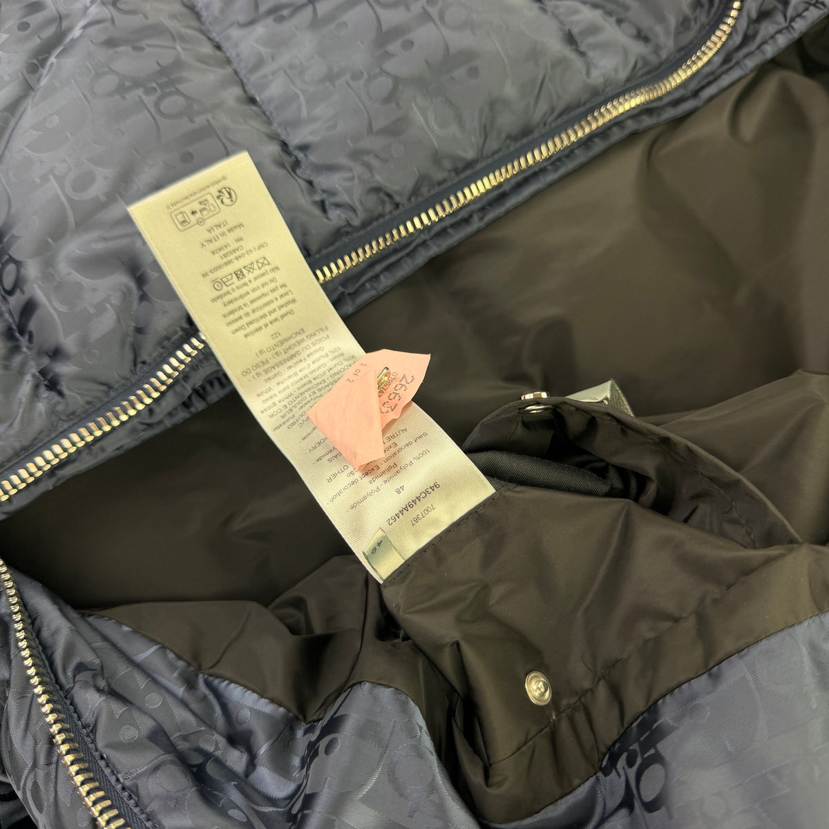 Dior Men’s Navy Oblique Zip-up Down Jacket - 48 (M/L)