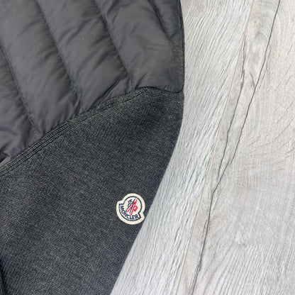 Moncler Men’s Dark Grey Padded & Knitted Maglia Hoodie - XL Slim