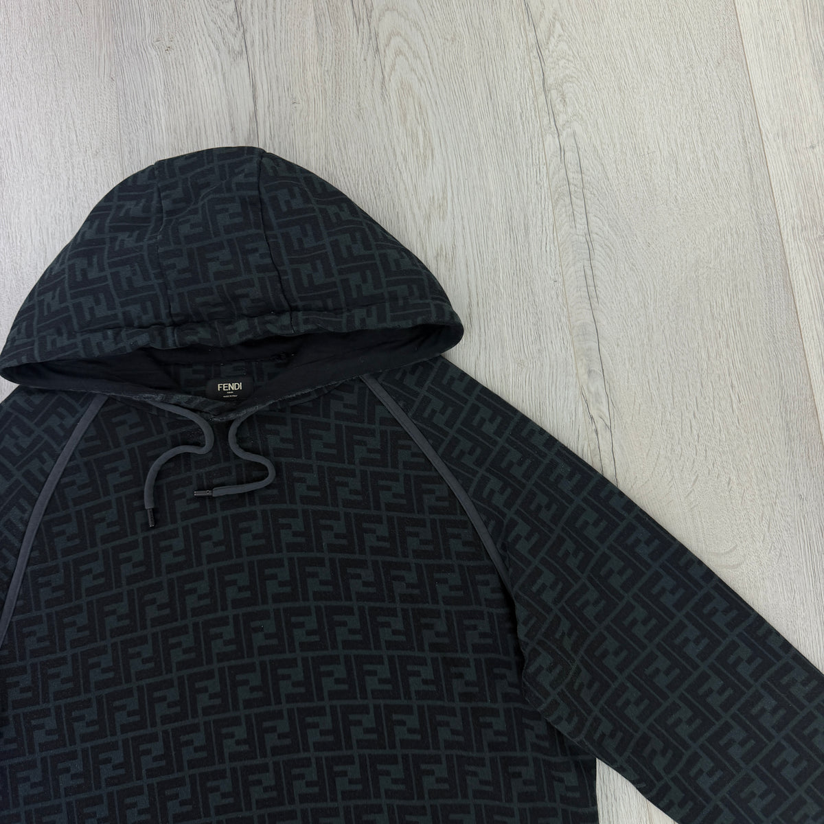 Fendi Men’s Black Pullover Hoodie FF Logo - Medium
