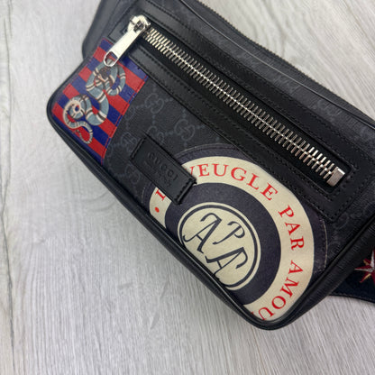 Gucci Men’s GG Black Belt Bag Supreme Patch