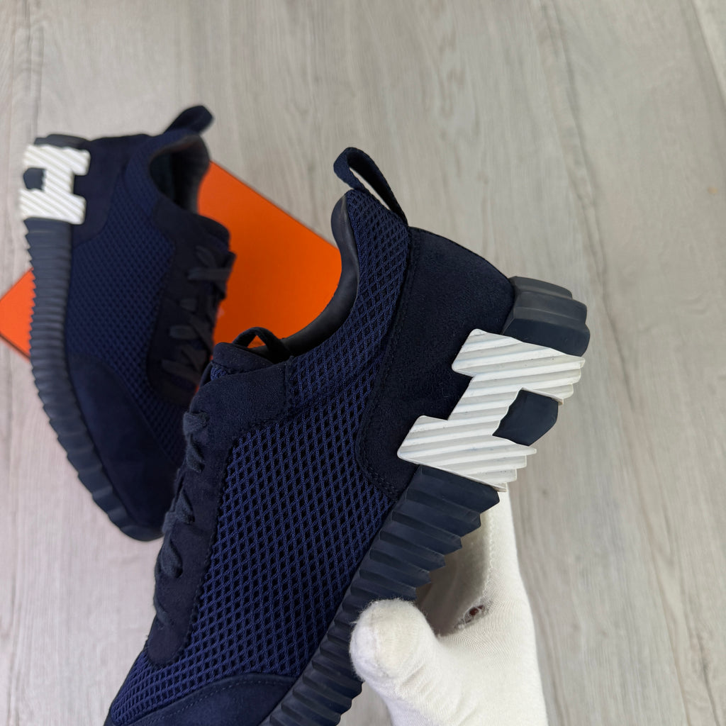 Hermes Men’s Navy Bouncing Sneakers - Uk 8