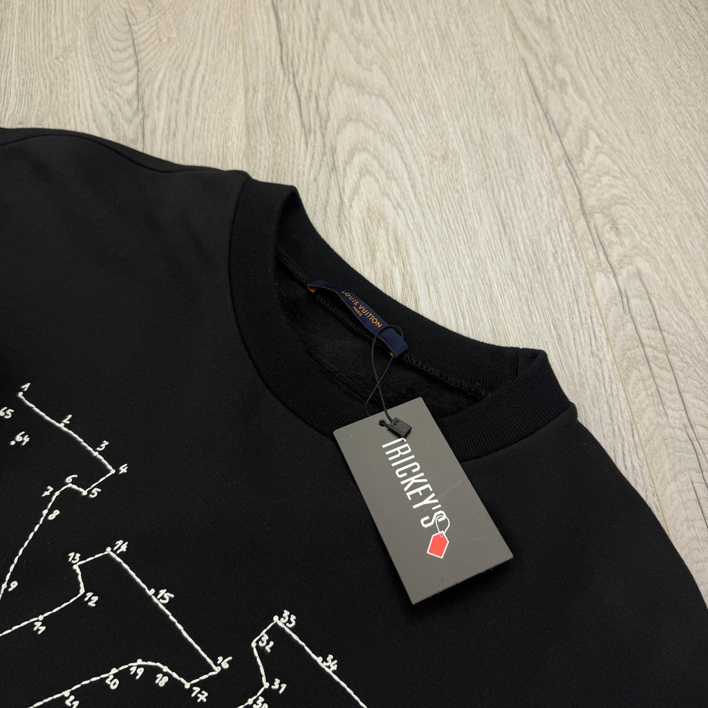 Louis Vuitton Men’s Crewneck Stitch Print Embroidered Jumper - XL