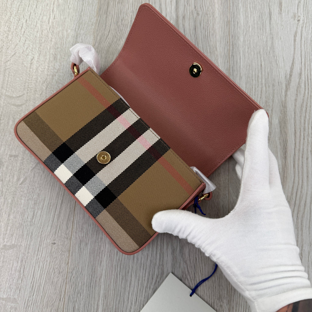 Burberry Women’s 'New Hampshire' Leather Shoulder Bag Dark Rosewood Pink