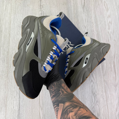 Dior B22 Men’s Khaki & Blue Trainers - 44 (Fit Uk 9/9.5)