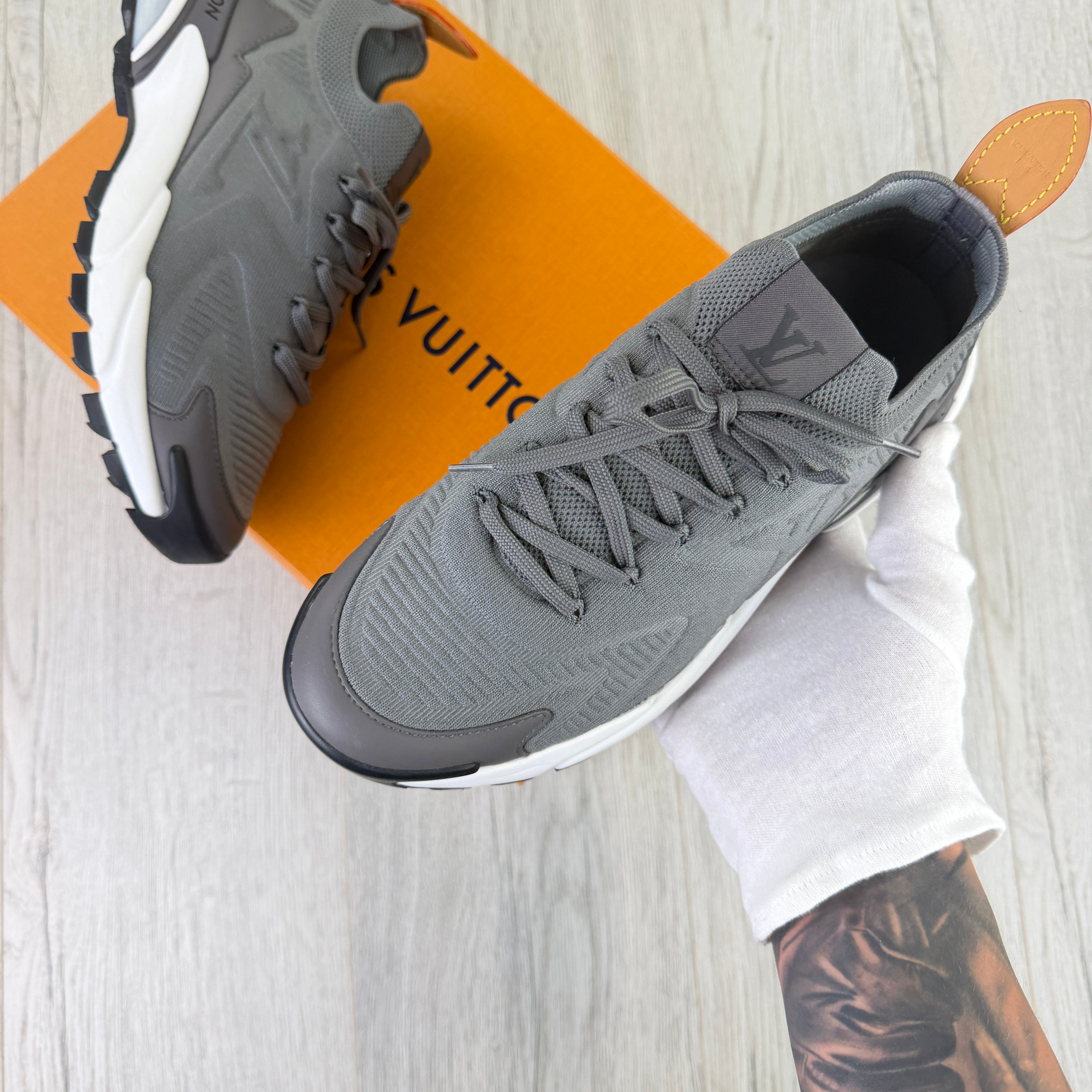 Louis Vuitton Men’s Grey & White Tatic Trainers - Uk 6.5 (Fit 7/7.5)