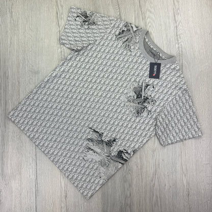 Dior Men’s Grey Oblique Daniel Arsham T-shirt - Large