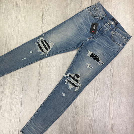 Amiri MX1 Denim Distressed Ripped Jeans - Uk 34