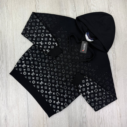 Louis Vuitton Men’s Black Monogram Gradient Pullover Hoodie - Medium