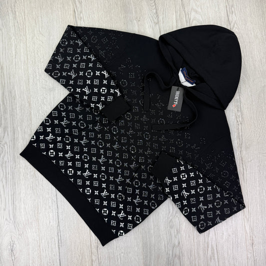 Louis Vuitton Men’s Black Monogram Gradient Pullover Hoodie - Medium