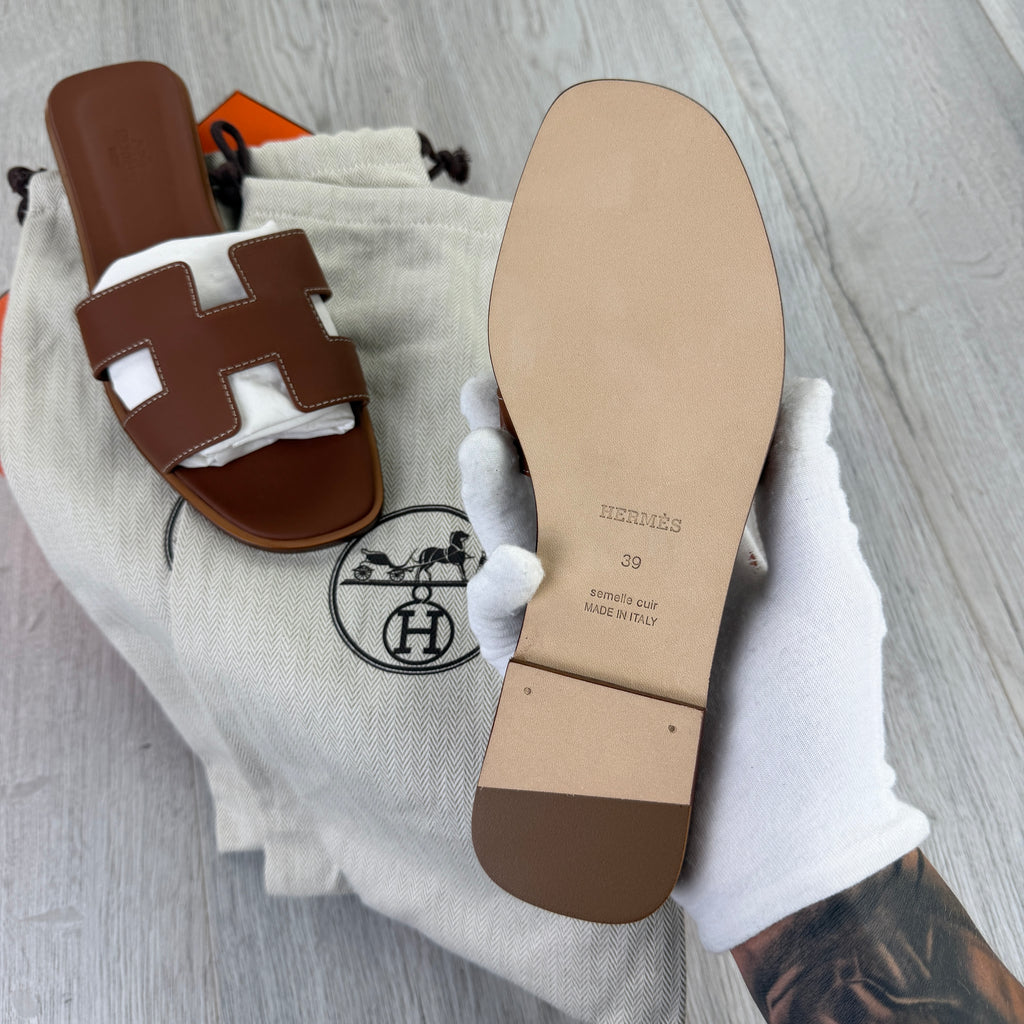 Hermes Women’s Oran Gold Sandals