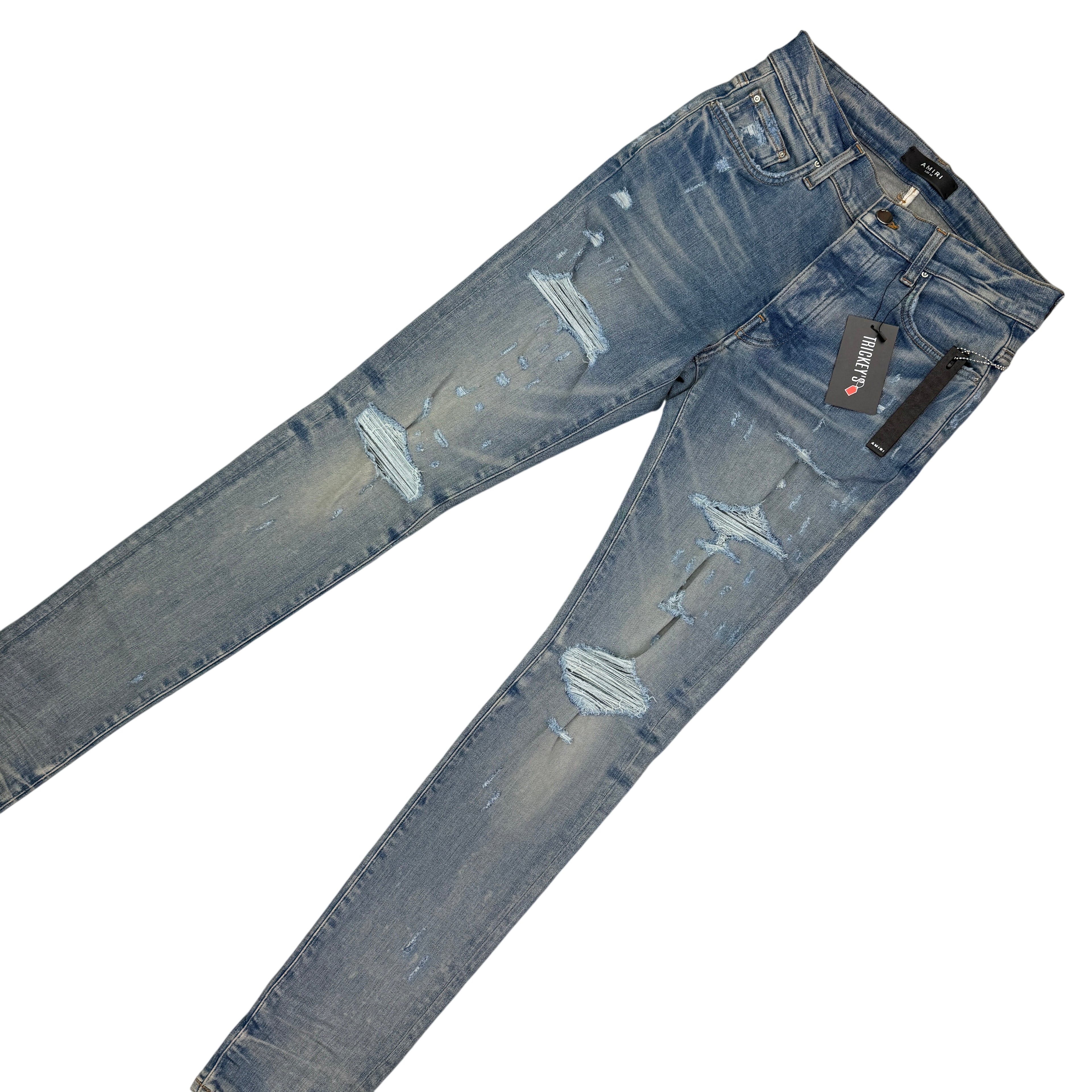 Amiri Men’s Blue Thrasher Clay Indigo Ripped Jeans