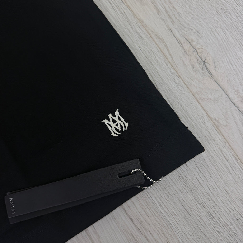 Amiri Men’s Black T-shirt With White Logo