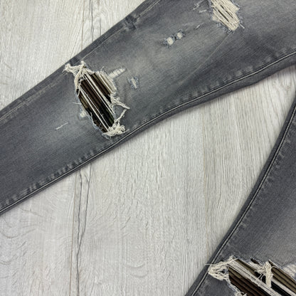 Amiri MX1 Grey Distressed Jeans - Uk 31