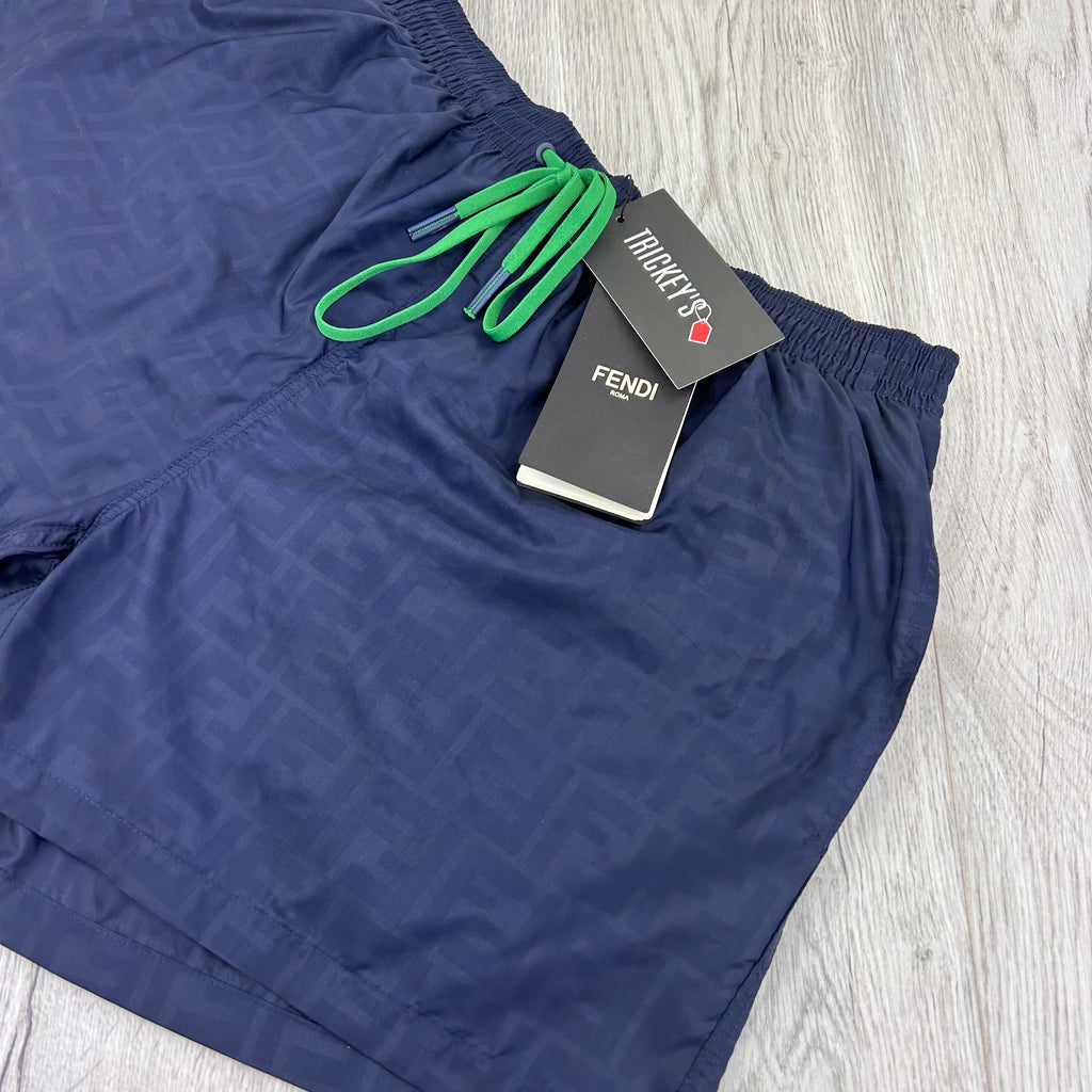 Fendi Men’s Navy Water Reactive Swim Shorts