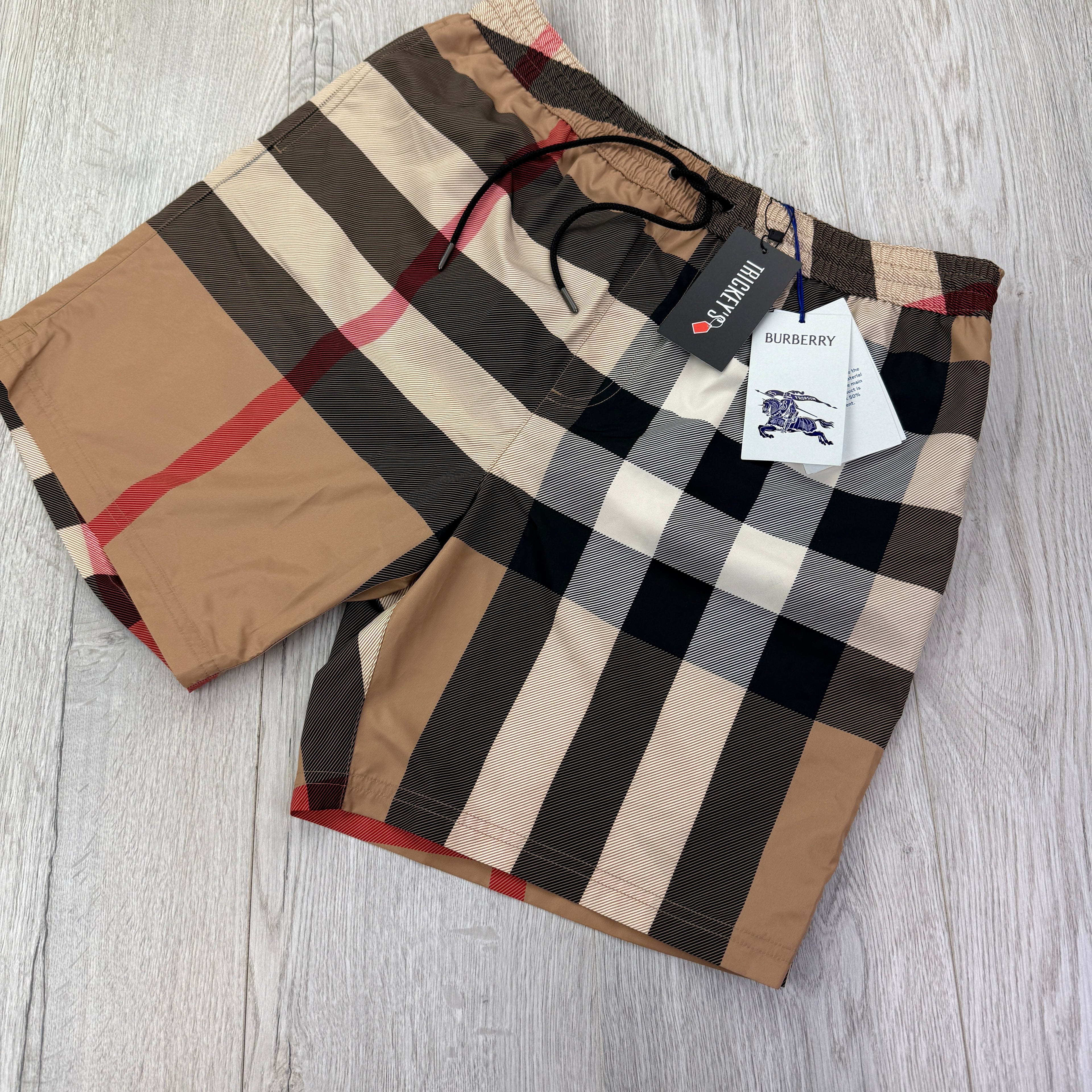 Burberry Men’s Check Drawcord Swim Shorts