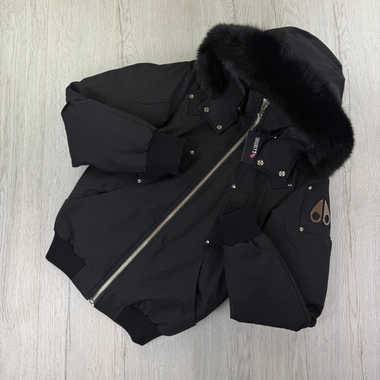 Moose Knuckles Men’s Black Zip-up Ballistic Bomber Parker Jacket - XS