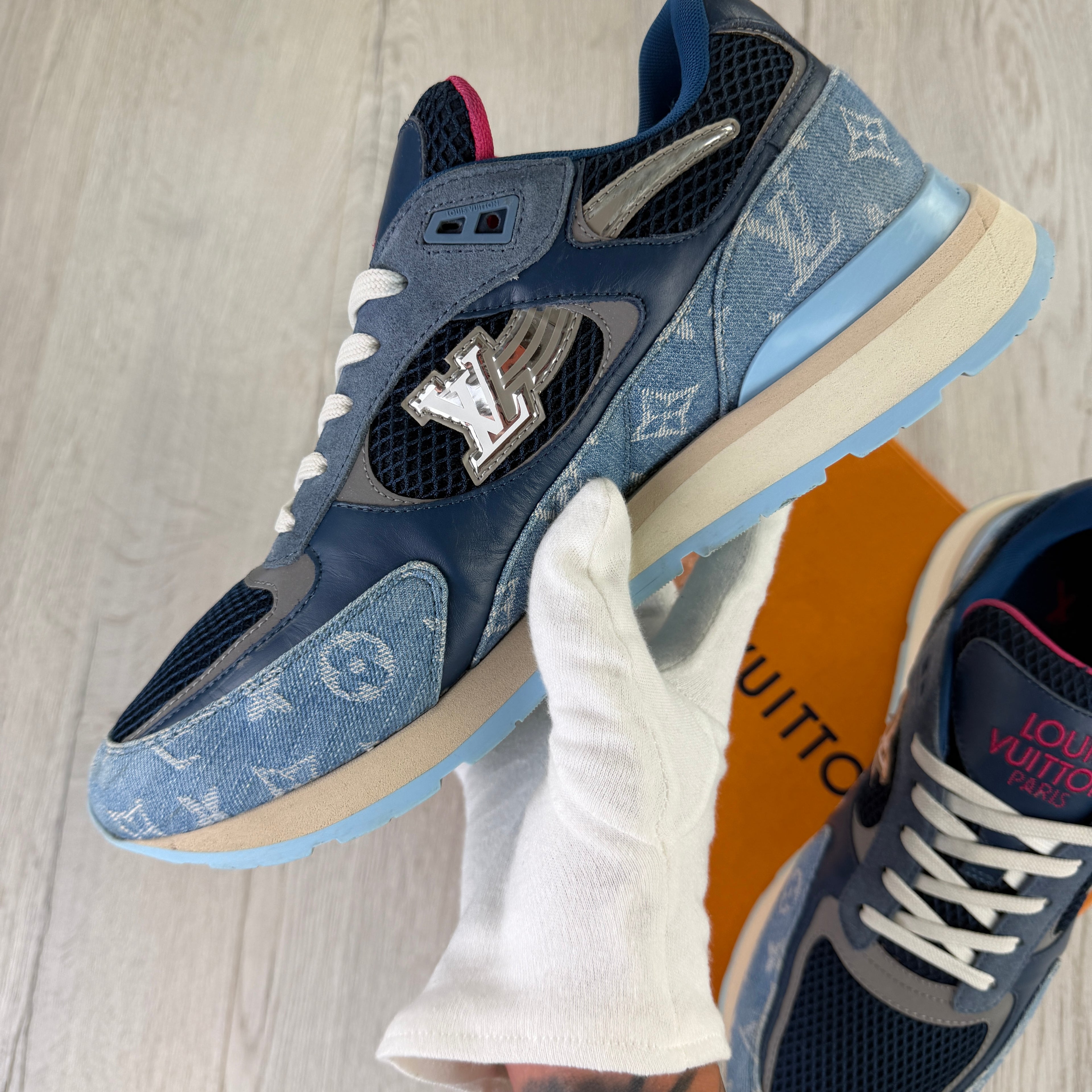 Louis Vuitton Men’s Blue Run Away Trainers - Uk 10 (Fit Uk 10.5)
