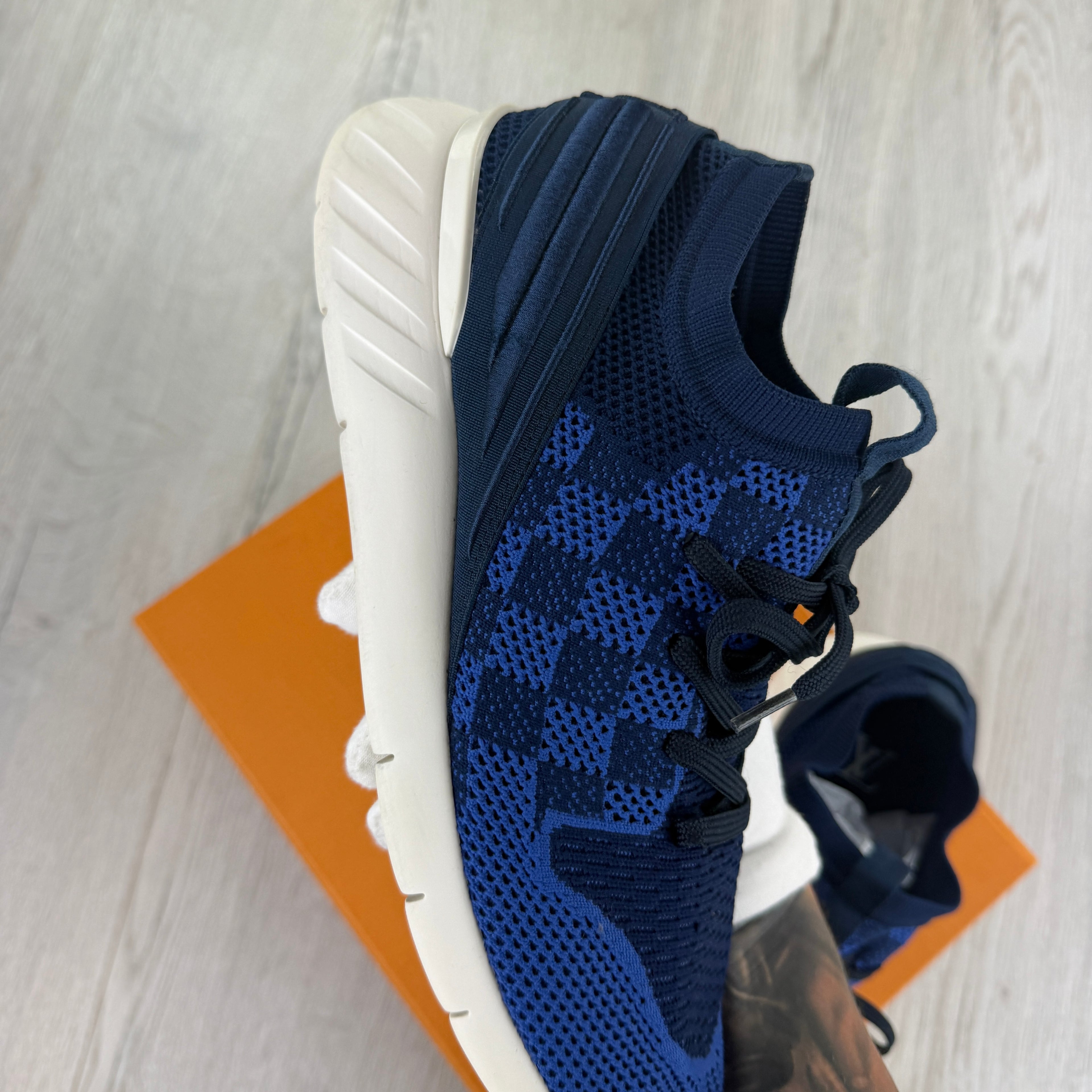 Louis Vuitton Men’s Knit Blue Trainers - Uk 7