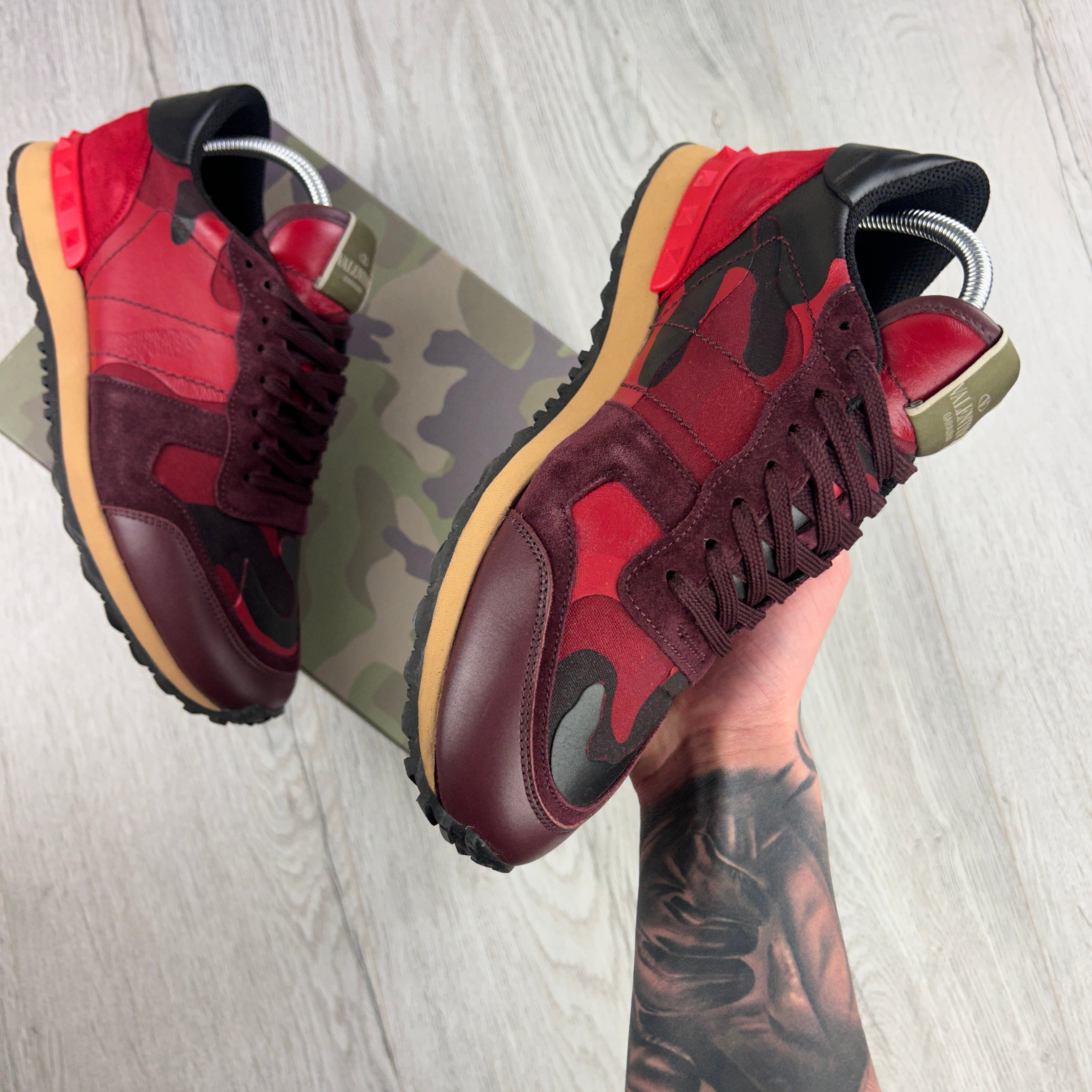 Valentino Men’s Red / Green Camo Rockrunner Trainers
