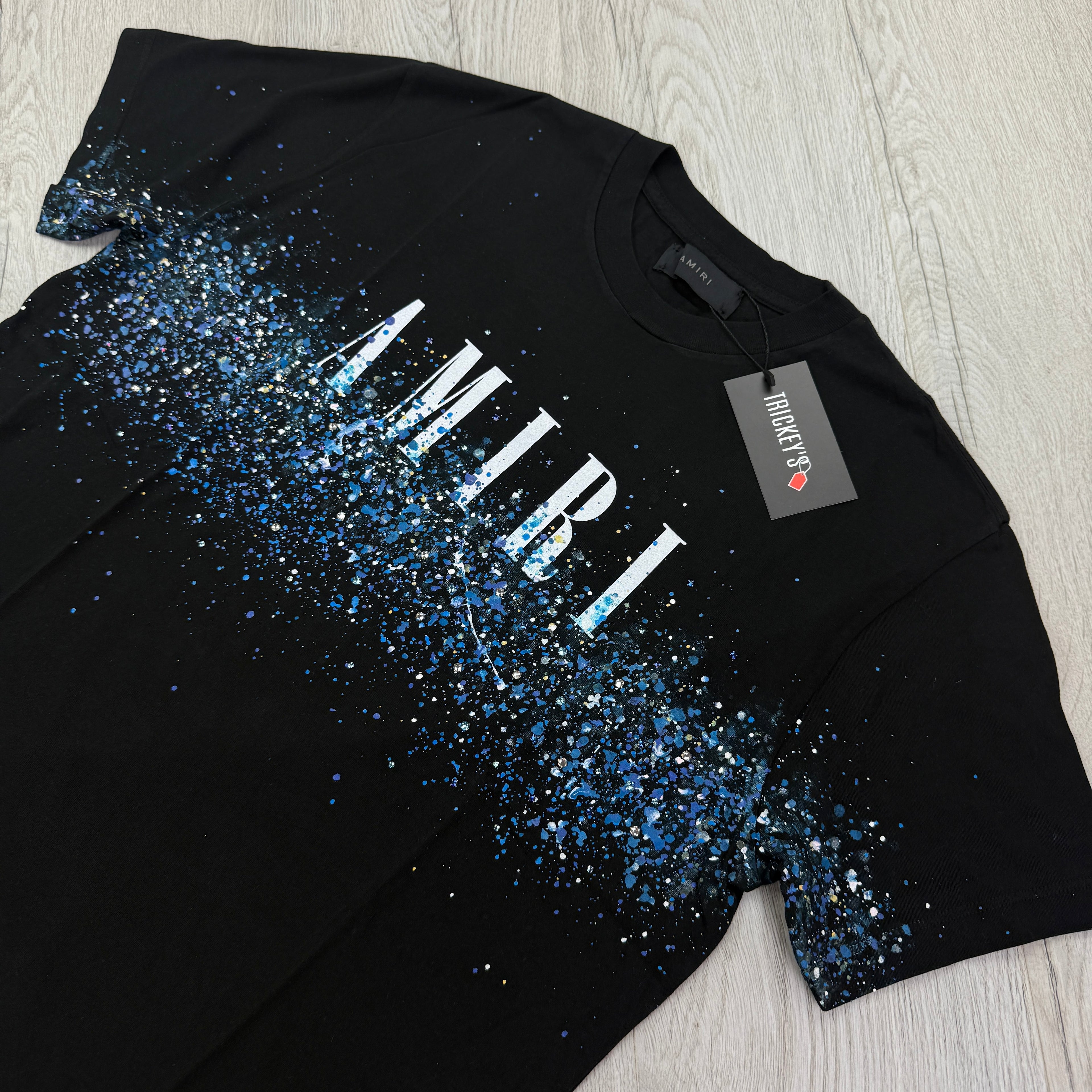 Amiri Men’s Black Crystal Core Logo Painter T-shirt