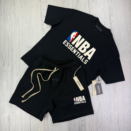 Essentials x NBA Men’s Black T-shirt & Short Set