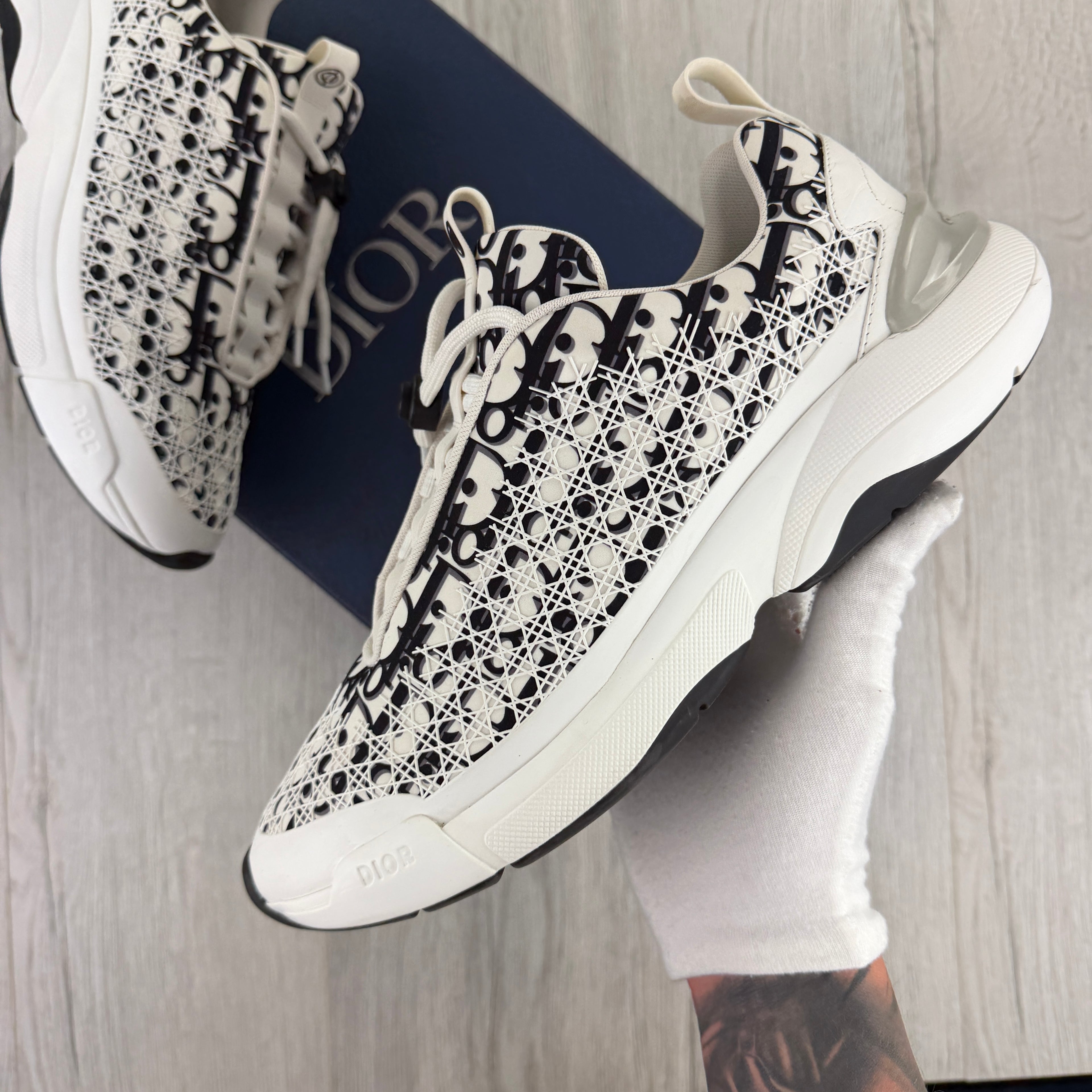 Dior B24 Men’s White & Black Trainers - Uk 10