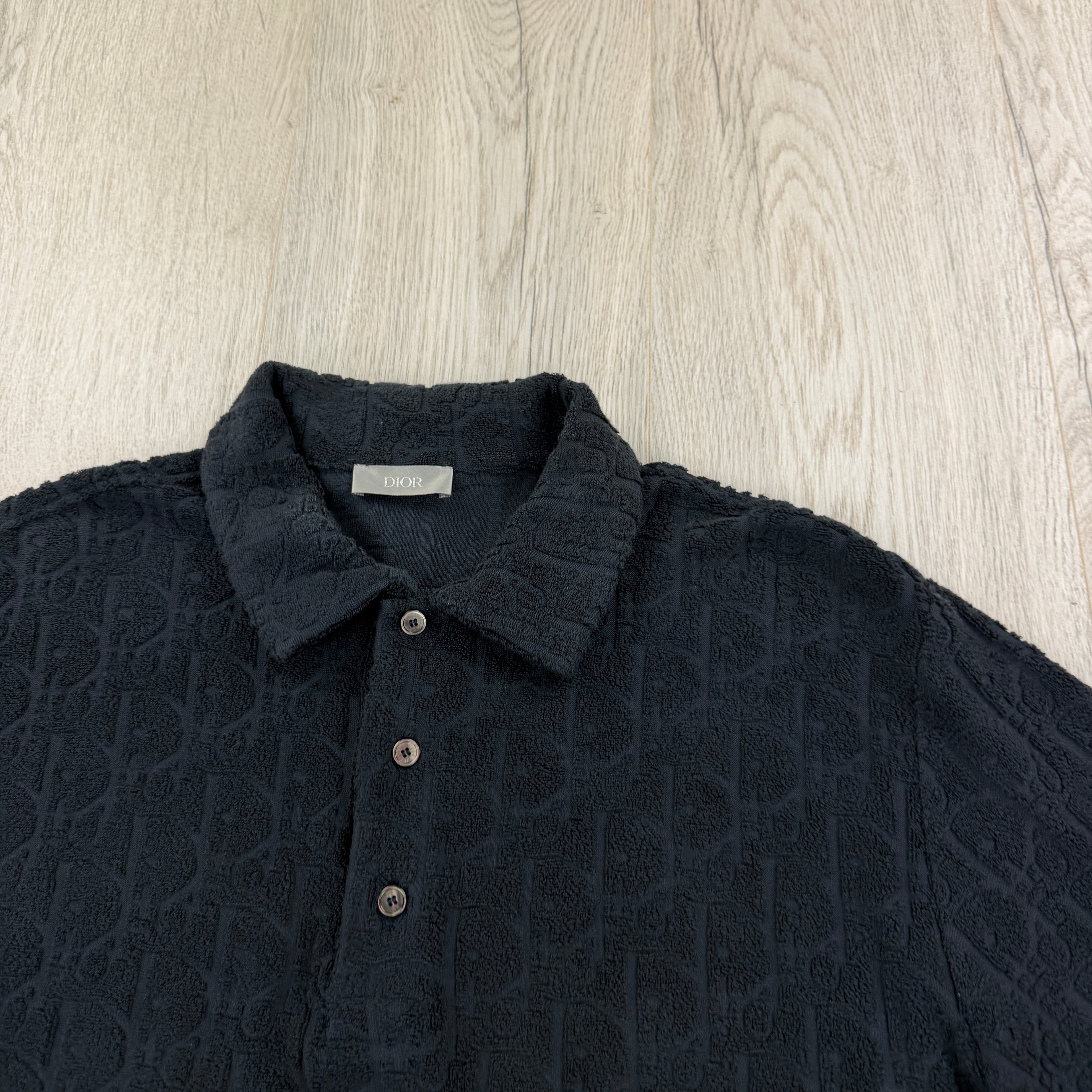 Dior Men’s Navy Oblique Towel Polo Shirt - Small (Fit Medium)