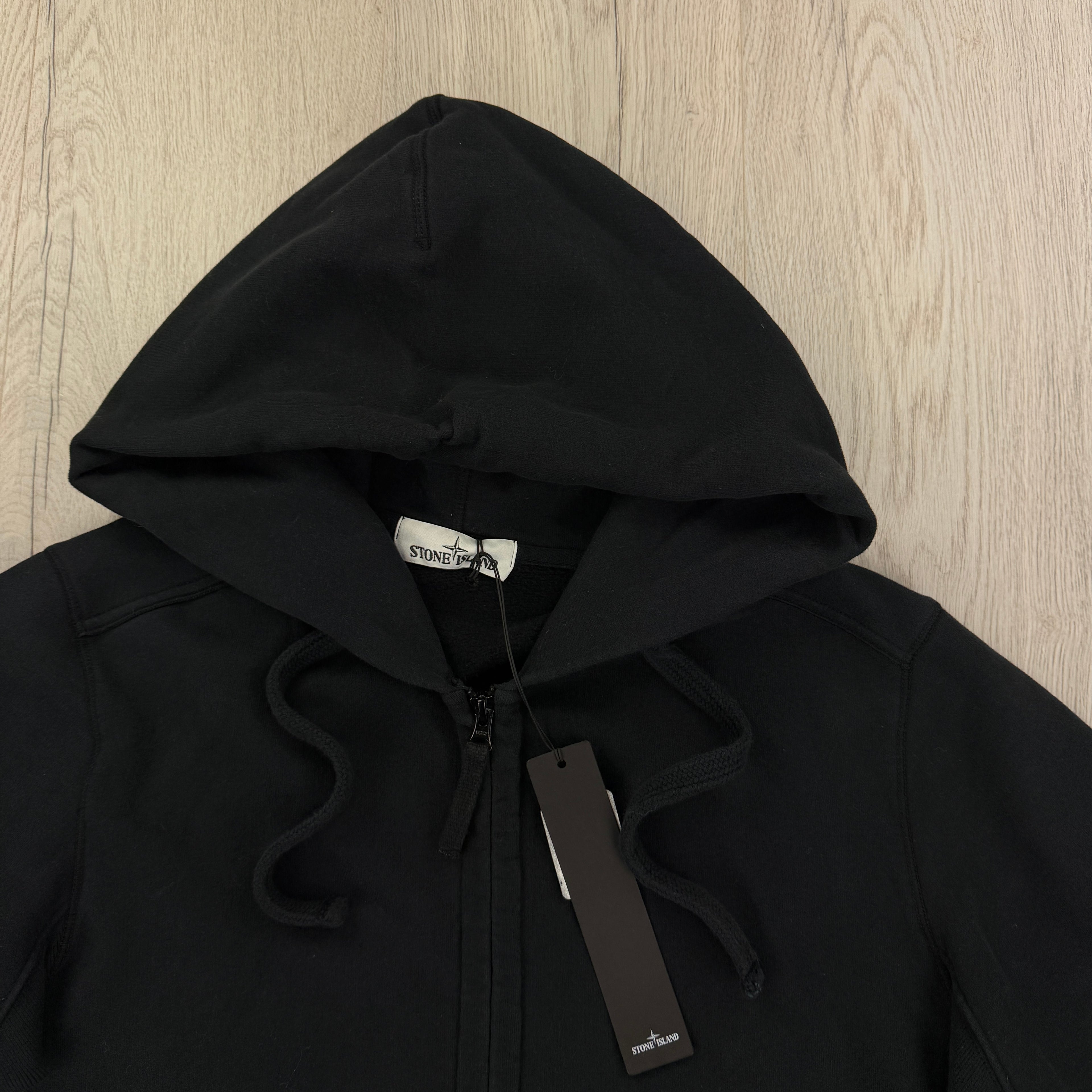 Stone Island Men’s Black Zip-up Hoodie - Large