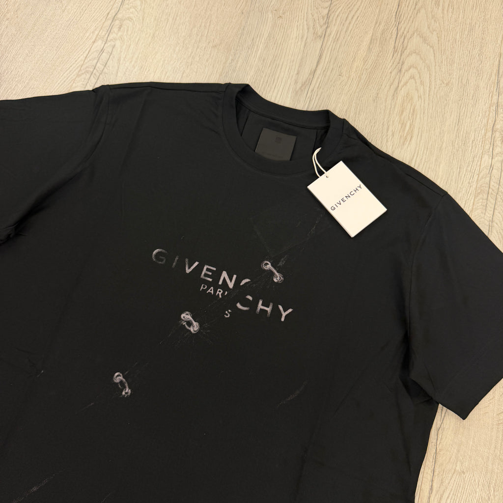 Givenchy Men’s Black Trap Effect T-shirt - Oversized