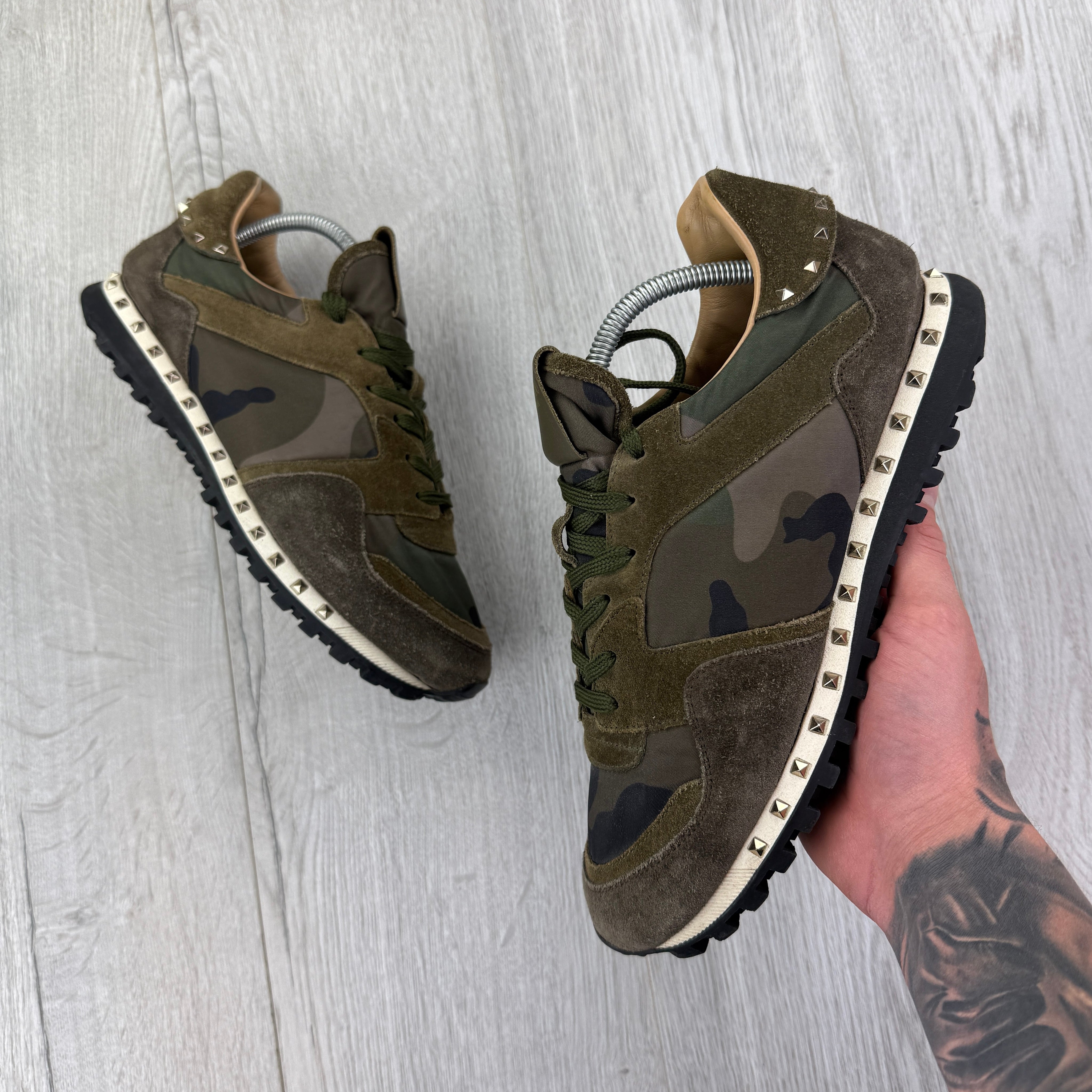 Valentino rockstud camouflage trainers cheap